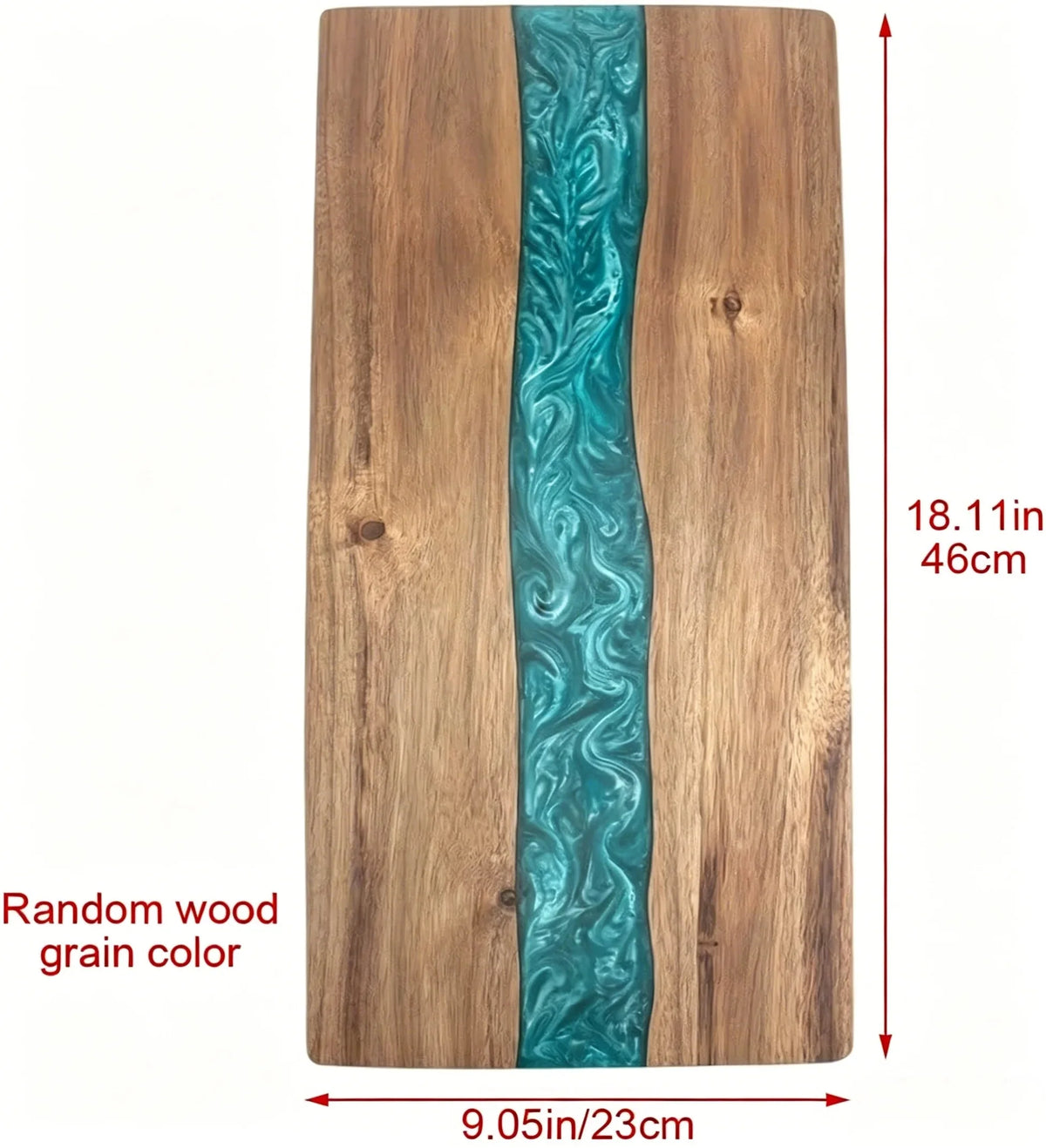 Cutting & Serving Board Handcrafted Turquoise Epoxy Solid Wood
