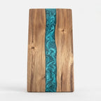 Cutting & Serving Board Handcrafted Turquoise Epoxy Solid Wood