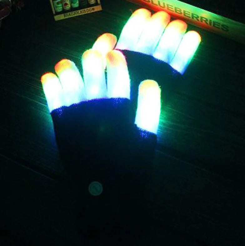 Dance Gloves LED Light-Up Flashing & Steady Modes