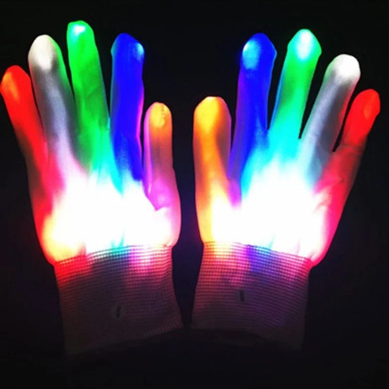 Dance Gloves LED Light-Up Flashing & Steady Modes