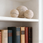 Decorative Sphere Hand-Carved Polished Travertine Marble