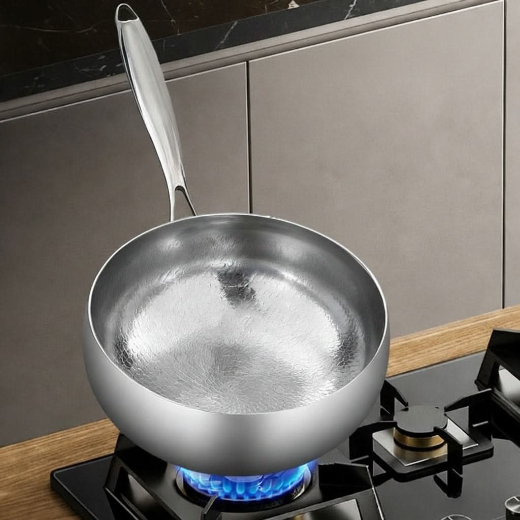 Deep Frying Pan Non-Stick Induction Compatible Hammered Finish