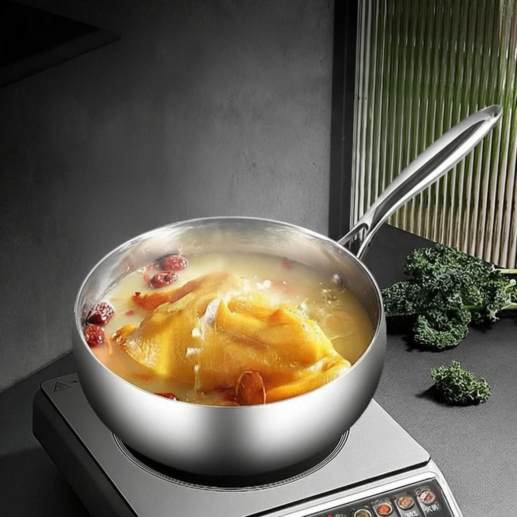 Deep Frying Pan Non-Stick Induction Compatible Hammered Finish
