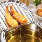 Deep Frying Pot Stainless Steel Thermometer & Oil Rack