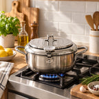 Deep Frying Pot Stainless Steel Thermometer & Oil Rack