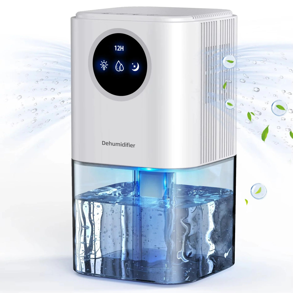 Dehumidifier 1.7L Tank Whisper-Quiet Color-Changing LED