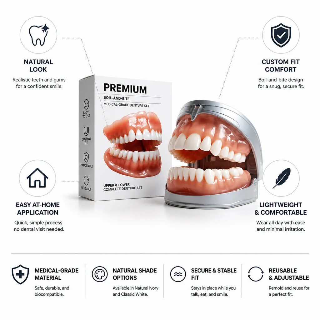 Denture Set Heat-Moldable Upper & Lower