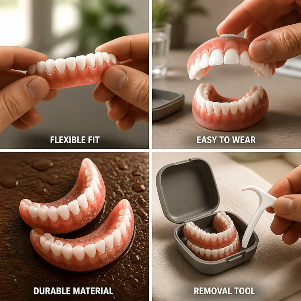 Denture Set Upper & Lower Flexible Fit Installation Kit