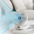 Desk Fan USB Rechargeable Quiet Wall-Mountable