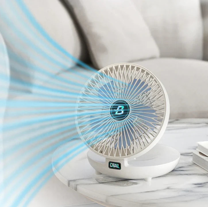 Desk Fan USB Rechargeable Quiet Wall-Mountable