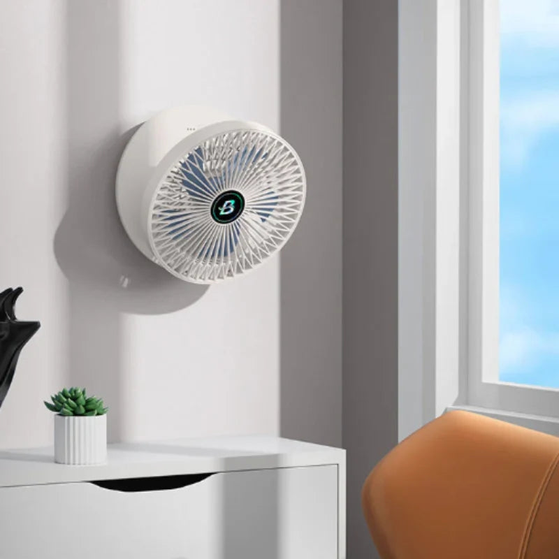 Desk Fan USB Rechargeable Quiet Wall-Mountable