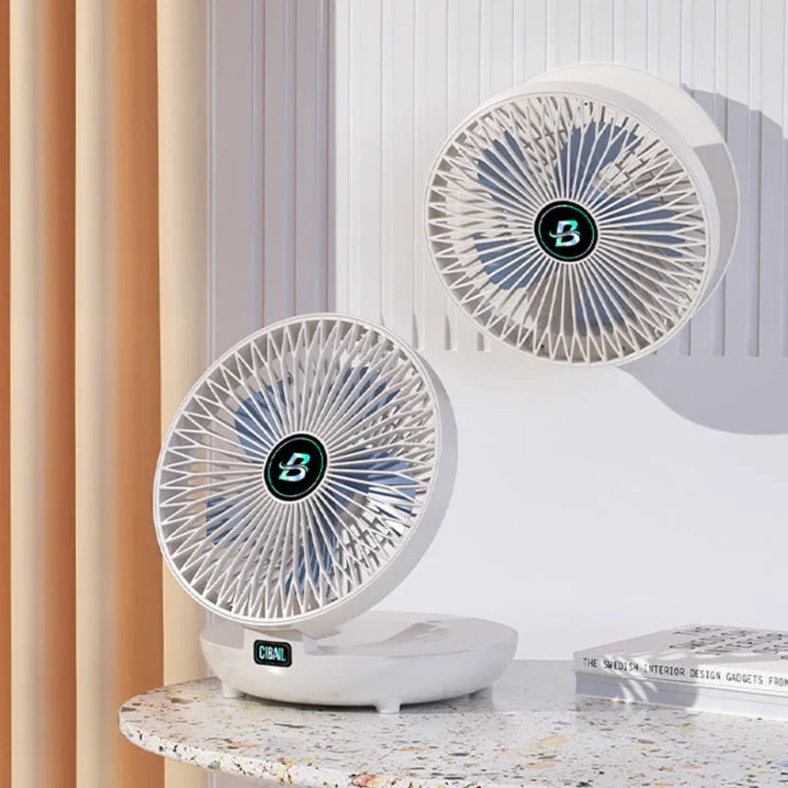 Desk Fan USB Rechargeable Quiet Wall-Mountable