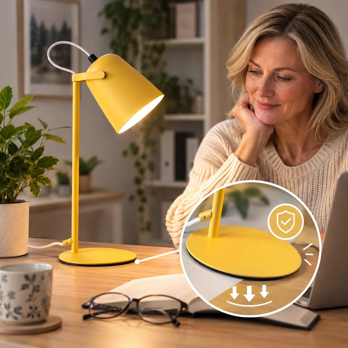Desk Lamp Adjustable Swivel Arm Warm LED
