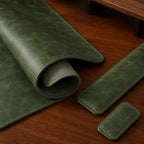 Desk Mat Set 3-Piece Leather-Look Non-Slip Padded Wrist Rests