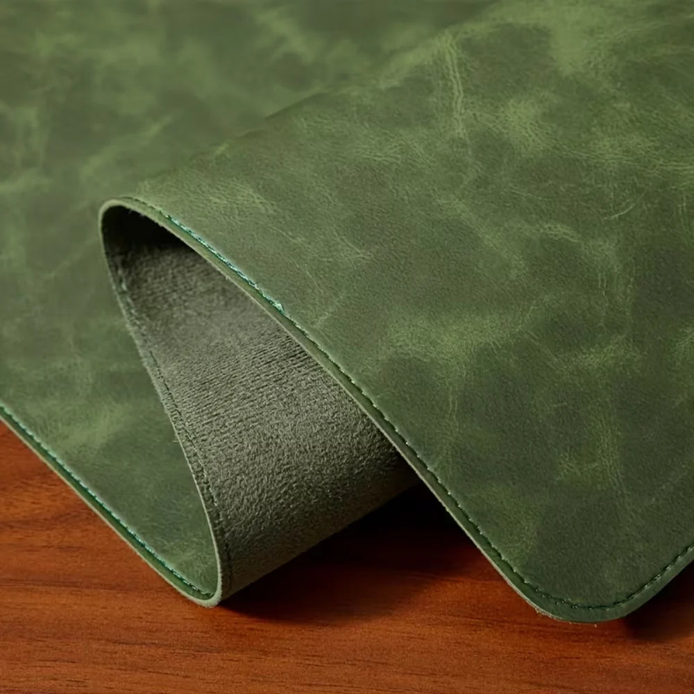 Desk Mat Set 3-Piece Leather-Look Non-Slip Padded Wrist Rests