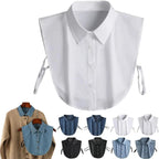 Detachable Collar Lightweight Breathable Cotton Denim