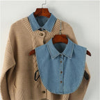 Detachable Collar Lightweight Breathable Cotton Denim