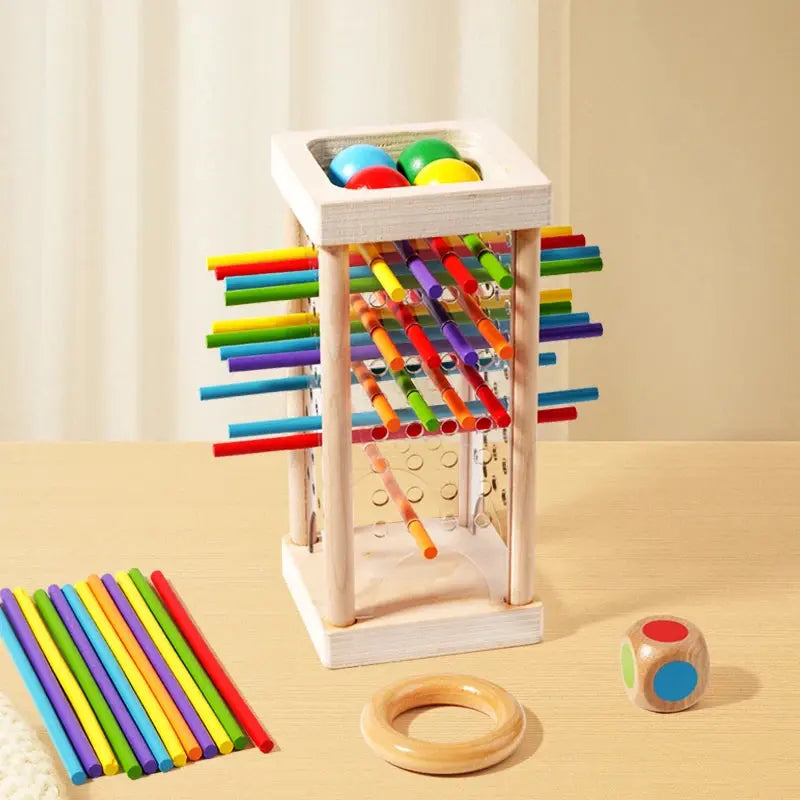 Dexterity Game Solid Wood Pull-Out Rod Tower