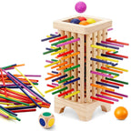 Dexterity Game Solid Wood Pull-Out Rod Tower