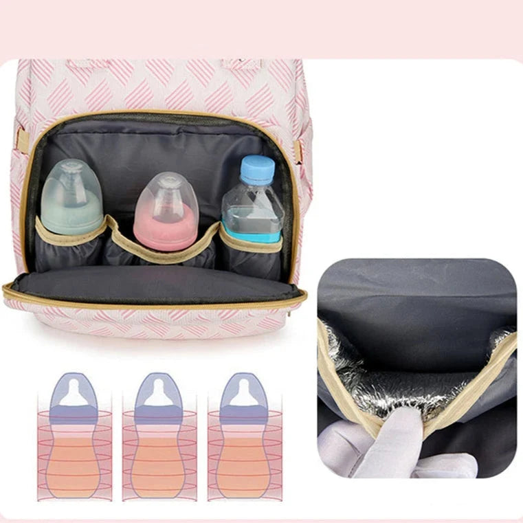 Diaper Bag Fold-Out Travel Bed Insulated Bottle Pockets