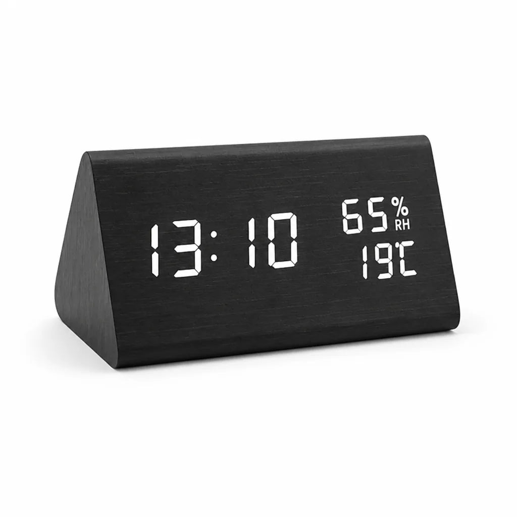 Digital Alarm Clock LED Display Sound-Activated Three Alarms
