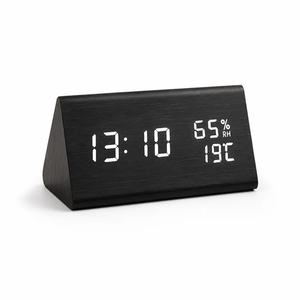Digital Alarm Clock LED Display Sound-Activated Three Alarms