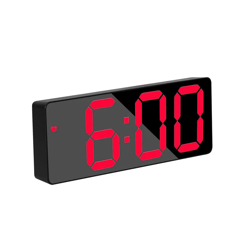 Digital Alarm Clock Mirrored Temperature Display