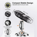 Digital Microscope 1600x Magnification USB-Powered Live Display