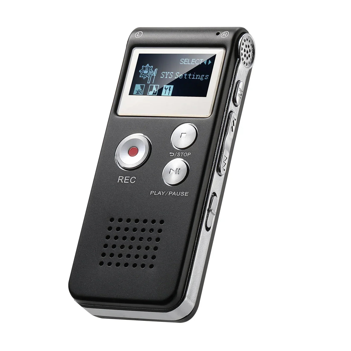 Digital Voice Recorder Voice-Activated Compact Built-In Speaker & Headphone Jack