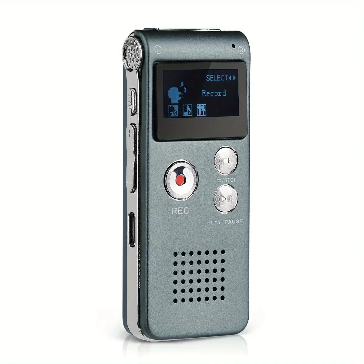 Digital Voice Recorder Voice-Activated Compact Built-In Speaker & Headphone Jack