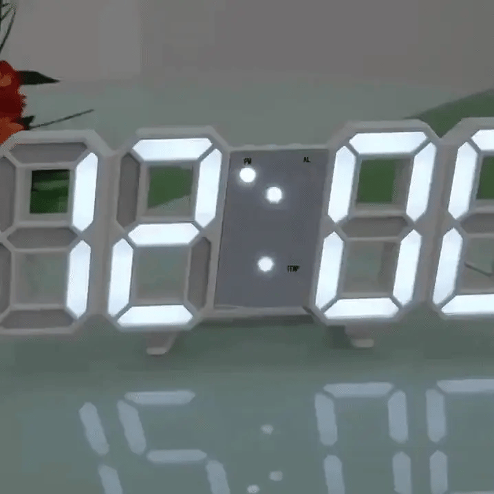 Digital Wall Clock 3D LED Dimmable Remote & USB