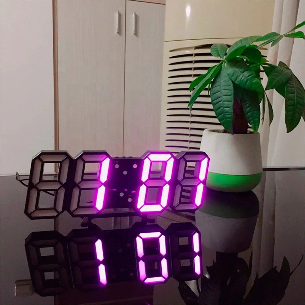 Digital Wall Clock Large Dimmable LED USB & Remote