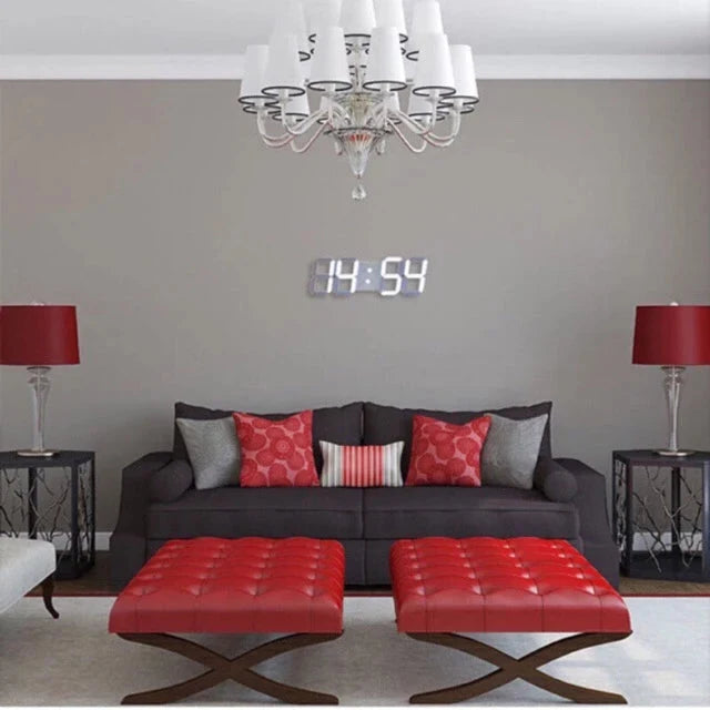 Digital Wall Clock Large Dimmable LED USB & Remote