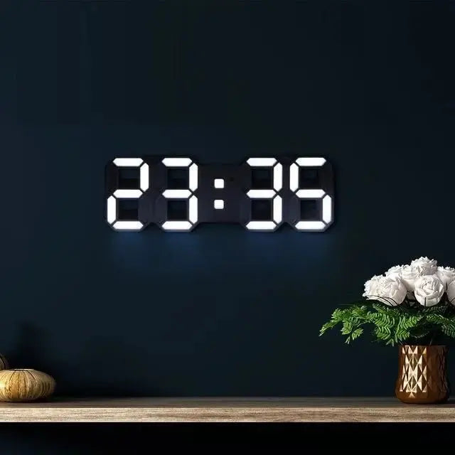 Digital Wall Clock Large Dimmable LED USB & Remote