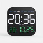 Digital Wall Clock Multicolor LED Remote Control Battery Backup