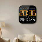 Digital Wall Clock Multicolor LED Remote Control Battery Backup