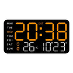 Digital Wall Clock Temperature & Date Display Dual Alarm