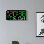 Digital Wall Clock Temperature & Date Display Dual Alarm
