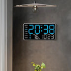 Digital Wall Clock Temperature & Date Display Dual Alarm