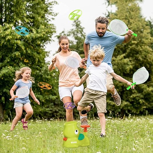 Disc Throwing Game Pedal Launcher Soft Nets & Goggles
