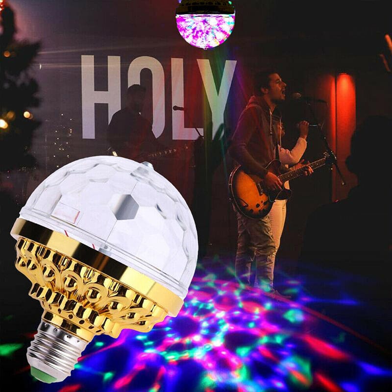 Disco Ball Bulb Rotating Multicolor E27 Base
