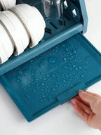 Dish Drainer Two-Tier Drip Tray & Cutlery Holder