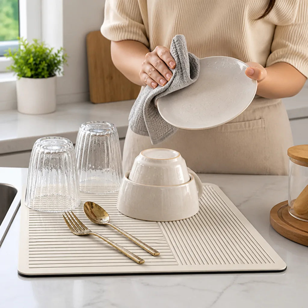 Dish Drying Mat Silicone Non-Slip & Heat-Resistant