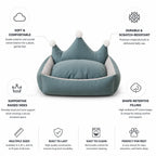 Dog Bed Plush Suede & Velvet Raised Sides