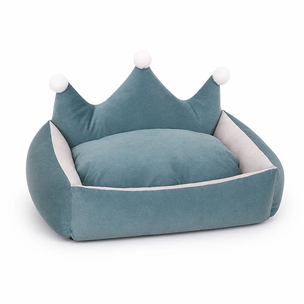 Dog Bed Plush Suede & Velvet Raised Sides