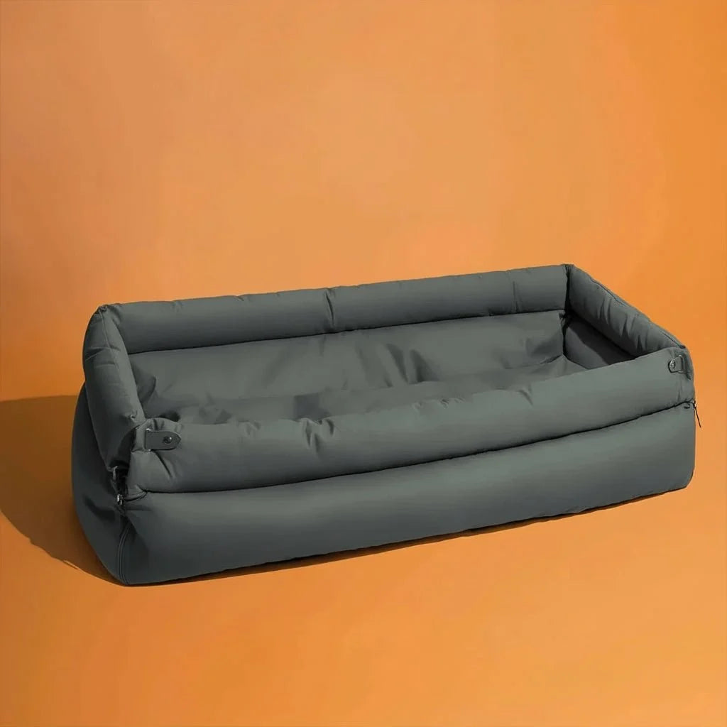 Dog Car Seat Bed Faux Leather Non-Slip Base Large Surface