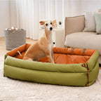 Dog Car Seat Bed Faux Leather Non-Slip Base Large Surface