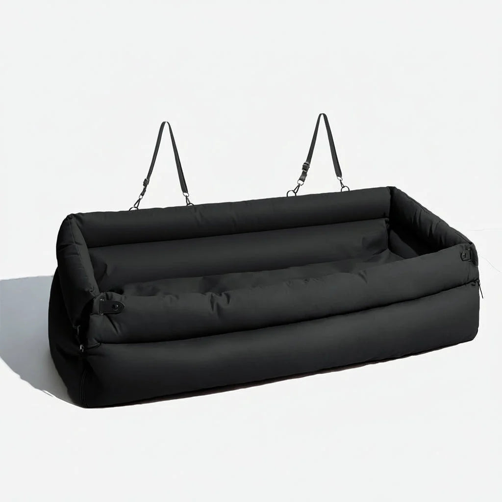 Dog Car Seat Bed Faux Leather Non-Slip Base Large Surface