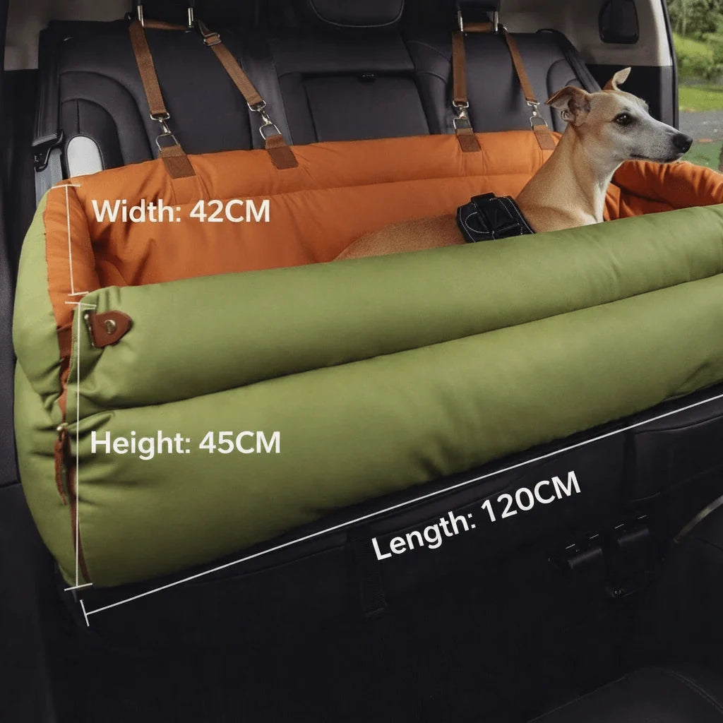 Dog Car Seat Bed Large Faux Leather Non-Slip