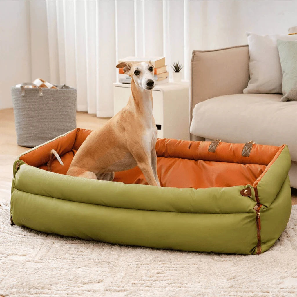 Dog Car Seat Bed Large Faux Leather Non-Slip